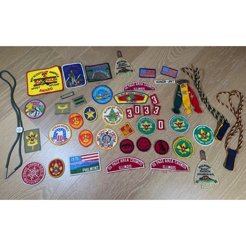 BSA Boy Scouts Philmont DuPage Area Council Patch Lot 1970s Vintage Multi Color - Picture 1 of 8